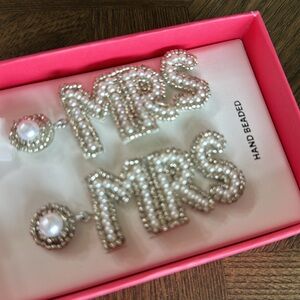 Bridal Bride Mrs. Beaded earrings by Piper K.